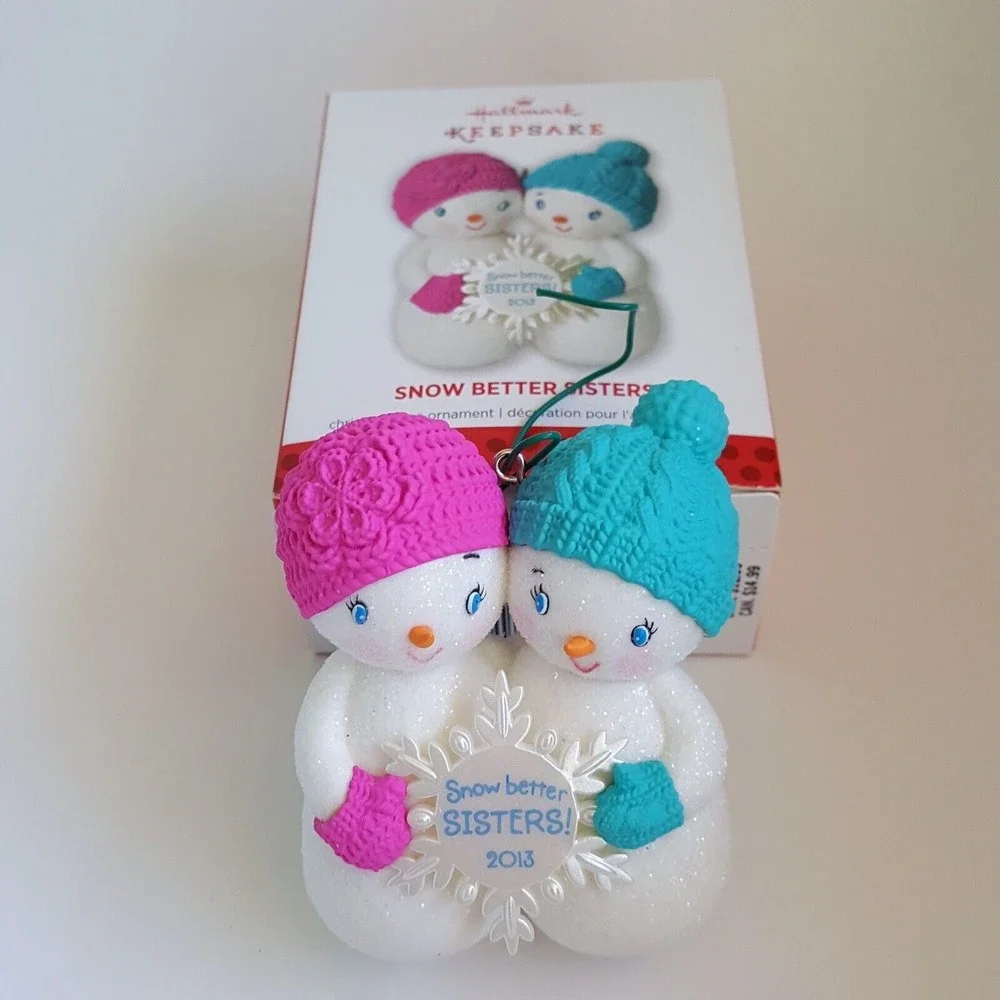 Hallmark Ornament 2013 Snow Better Sisters Pink Teal